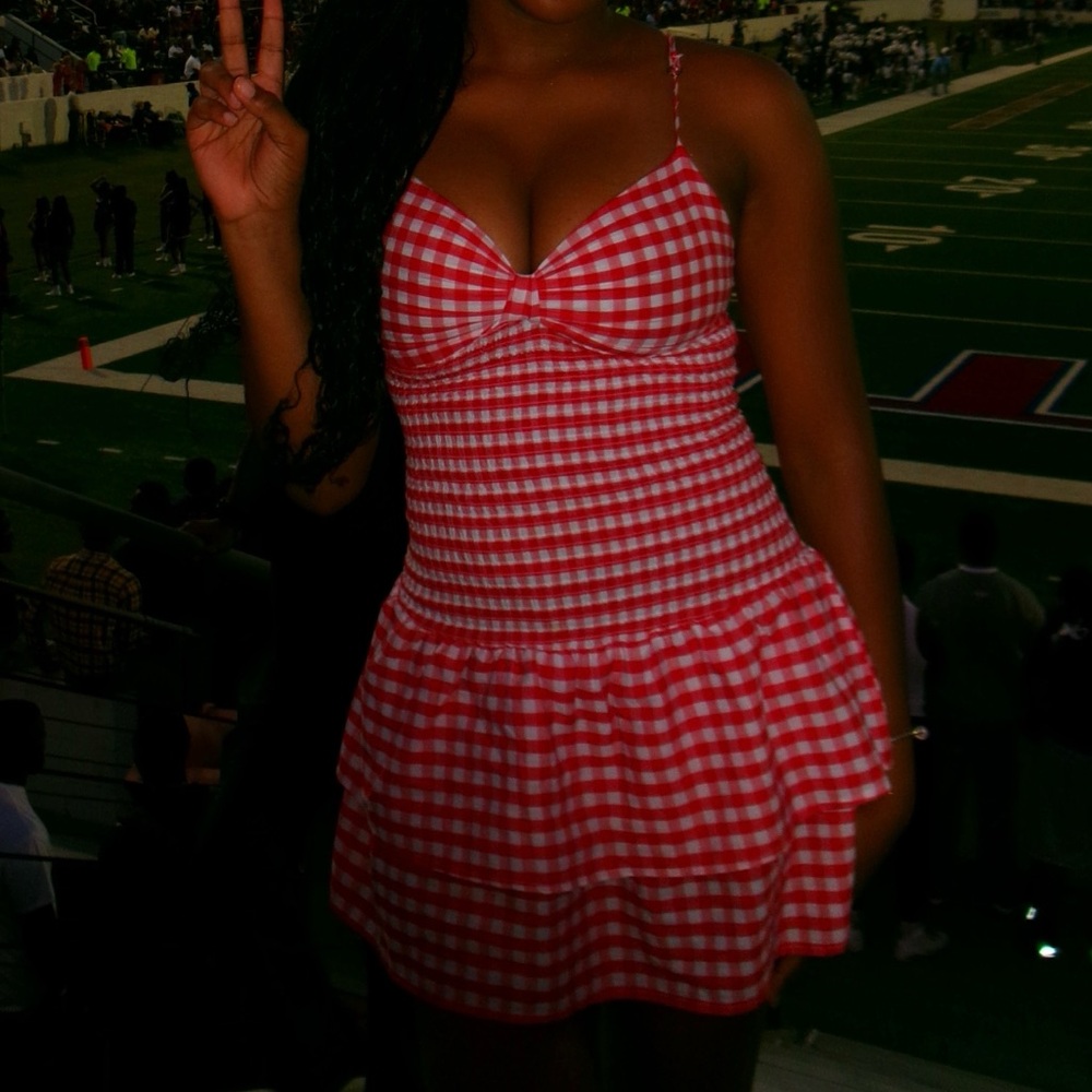 Red and White Gingham Dress